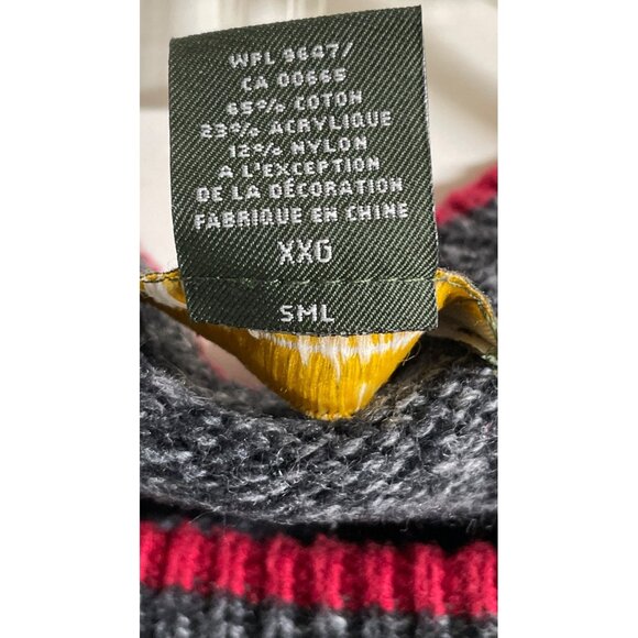 Eddie Bauer Mens Nordic Pattern Sweater XXL Gray & Red Wool Blend Crewneck - Picture 9 of 12